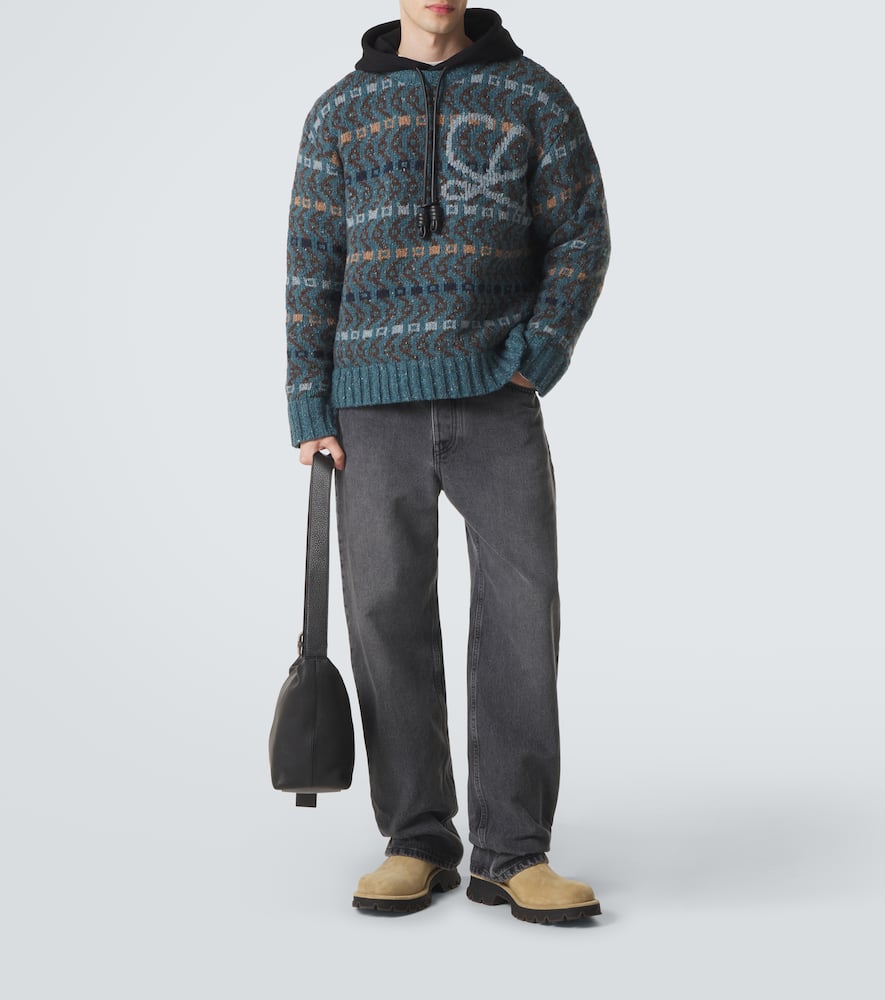 Logo intarsia wool-blend sweater