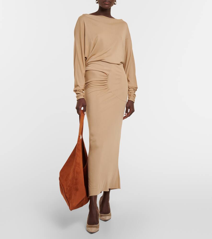 Oron ruched jersey maxi dress
