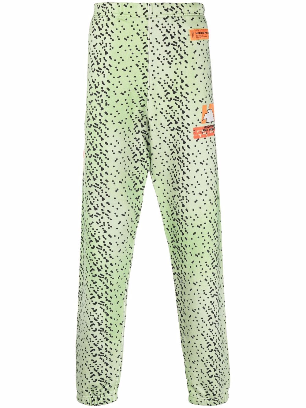 Abstract-spot track pants - Green