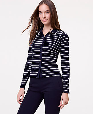 Ann Taylor Weekend Striped Polo Shirt