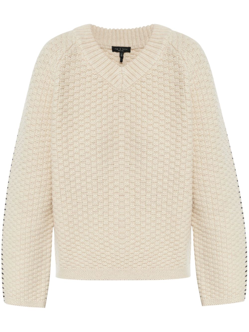 Waffle-knit sweater - Neutrals