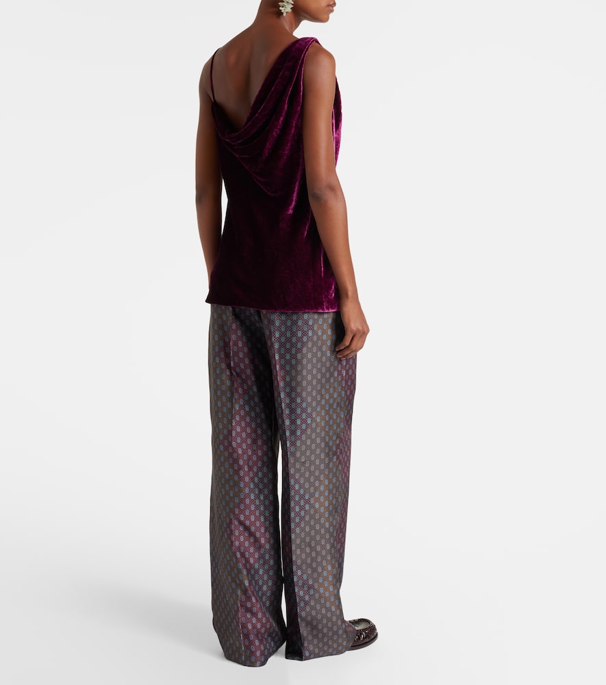 Draped velvet top
