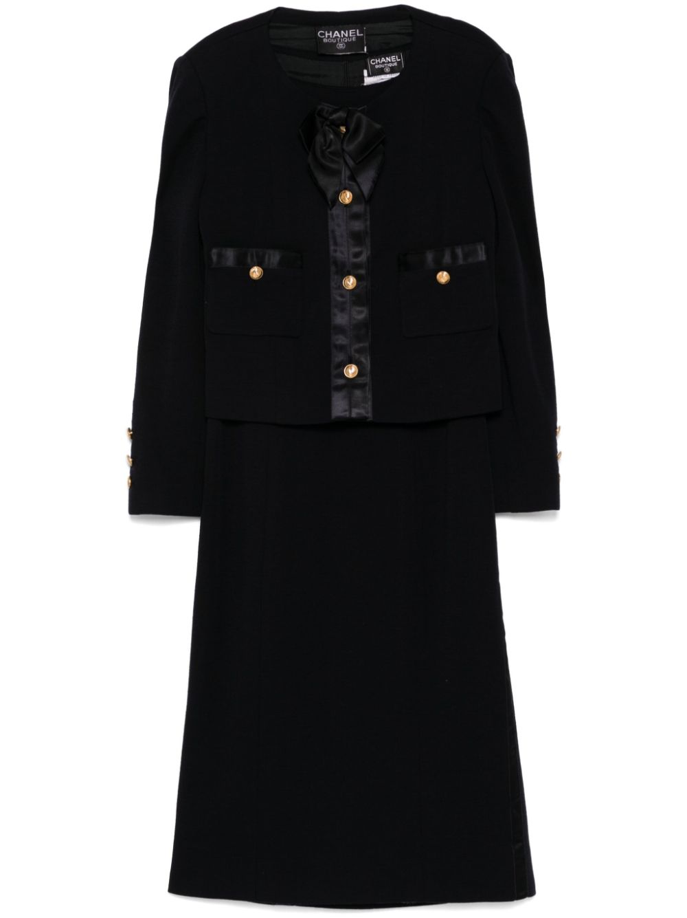 1990 wool skirt set - Black
