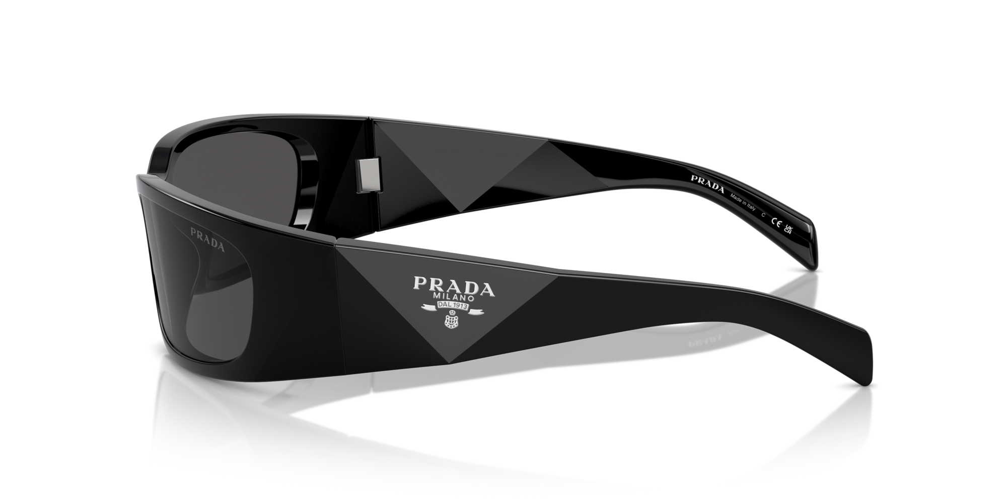 Prada Man Prada PR A19S 1AB5S0 Sunglasses Acetate Black Grey Butterfly Norma