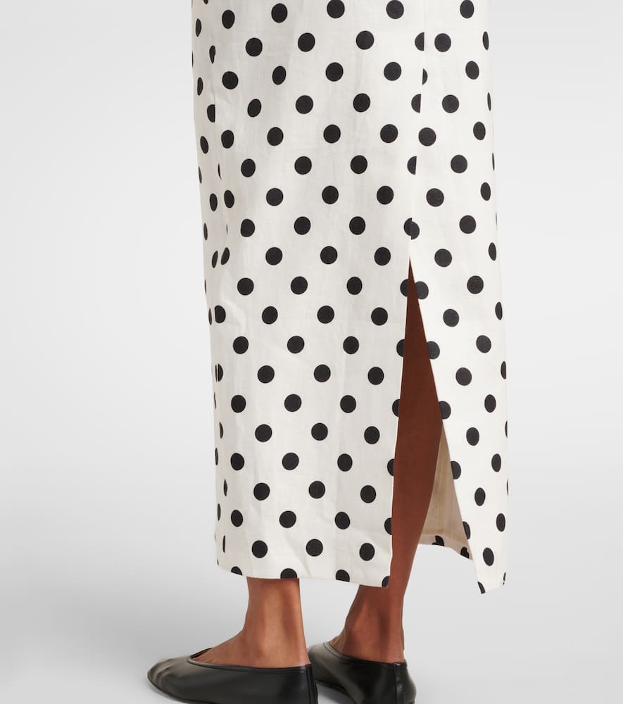 Romeo polka-dot linen maxi dress