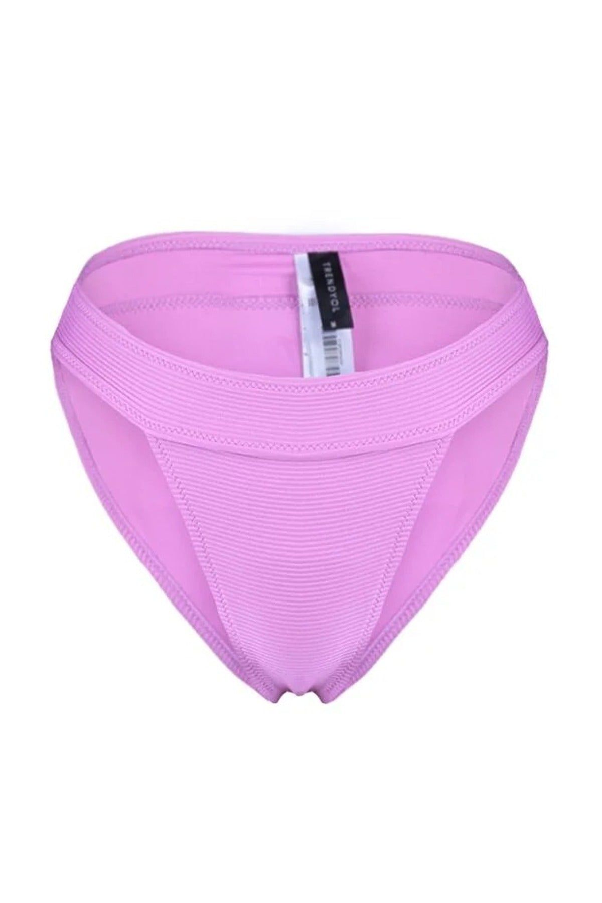 Wovcor Textured Regular Waist Bikini Bottom With Minimal High Leg Fit In Pink