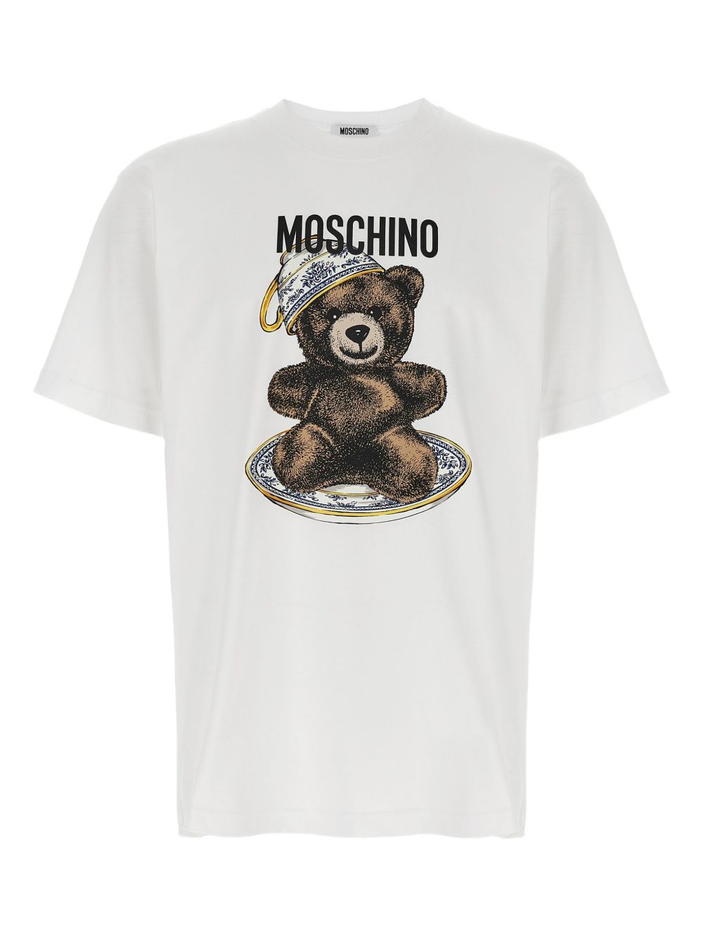 Teddy bear-print crewneck T-shirt - White
