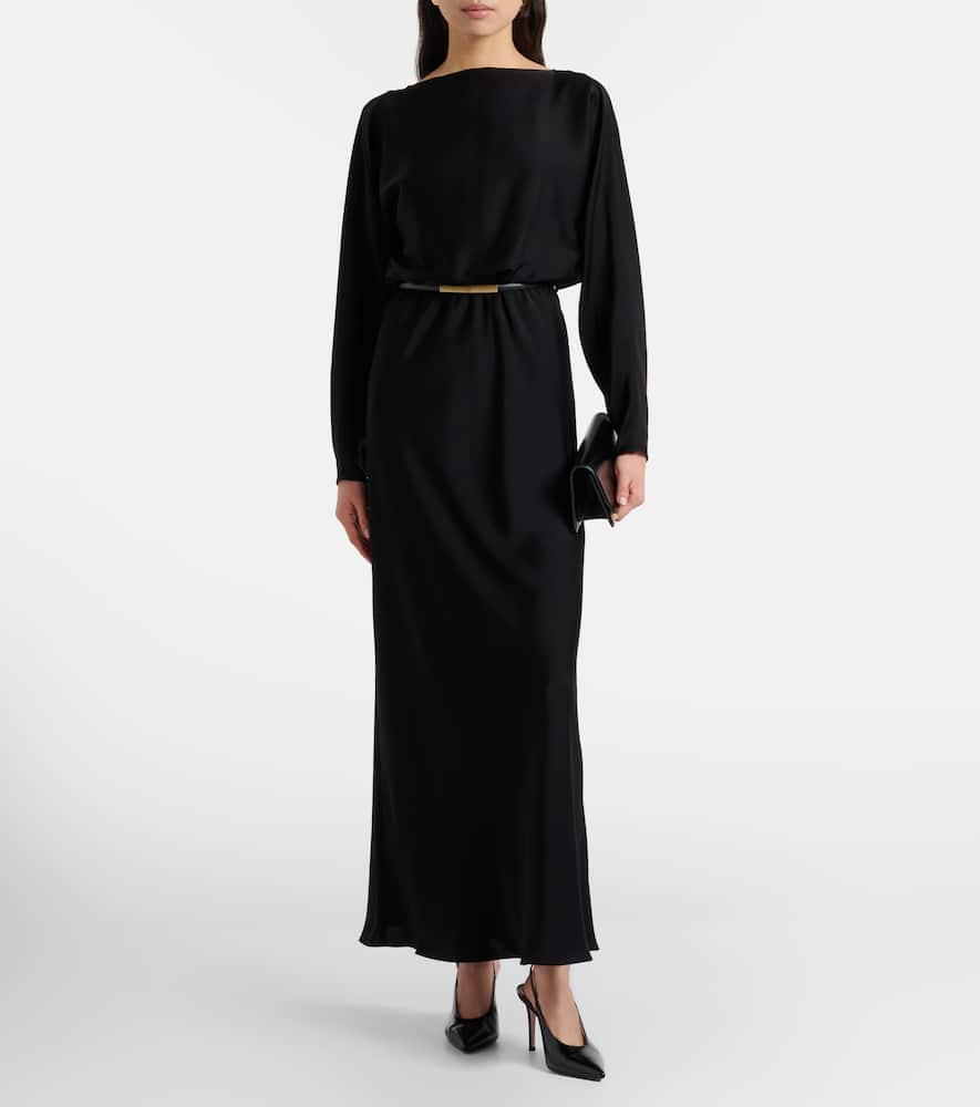 Draped satin gown