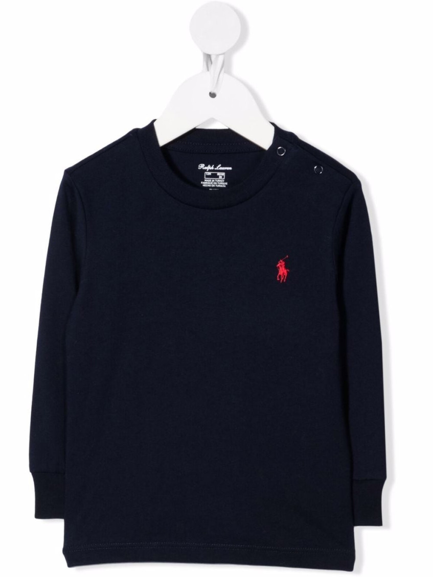 Baby Boys Navy Blue Cotton Ribbed T-Shirts