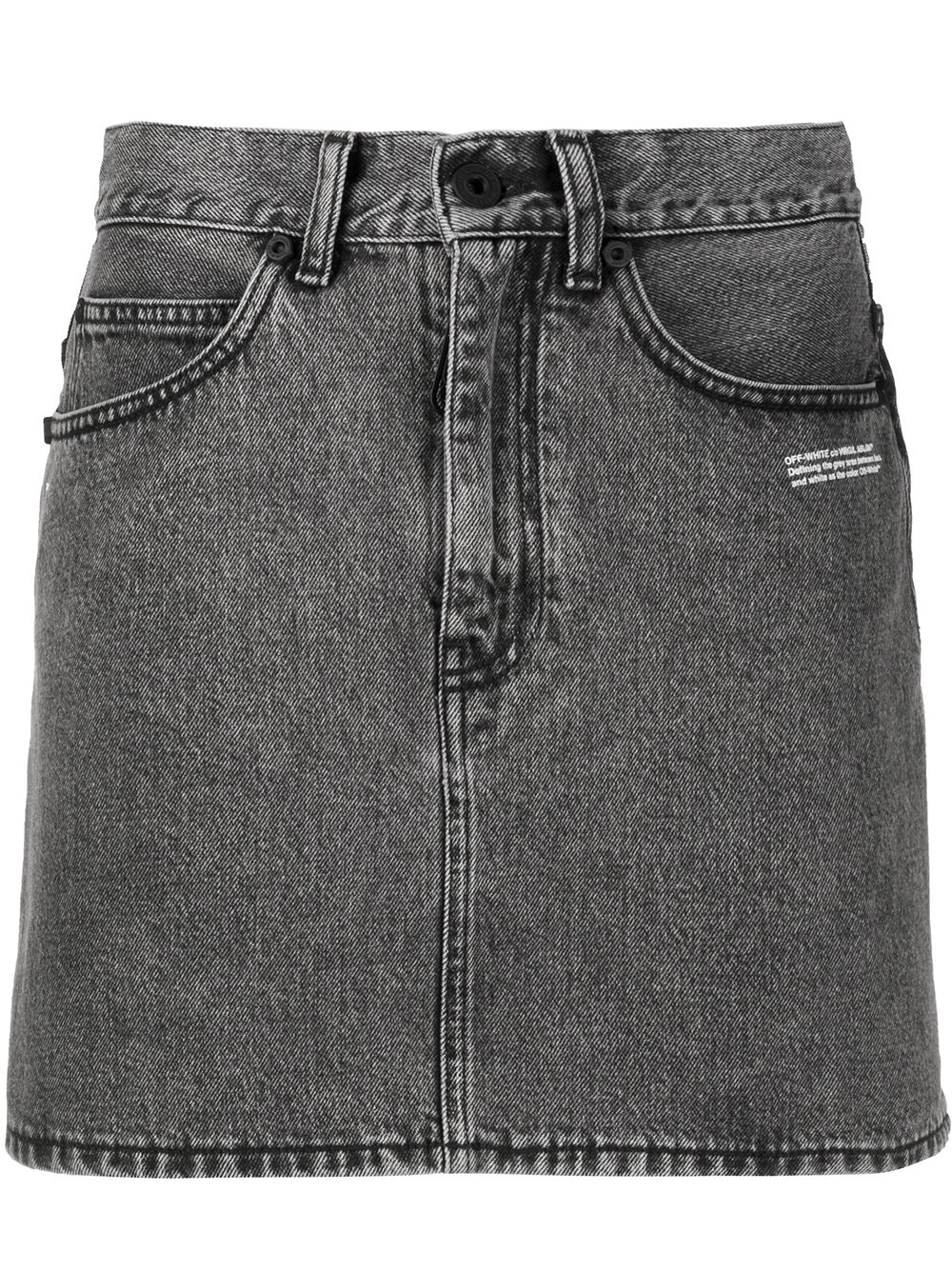 Printed logo denim skirt - Black