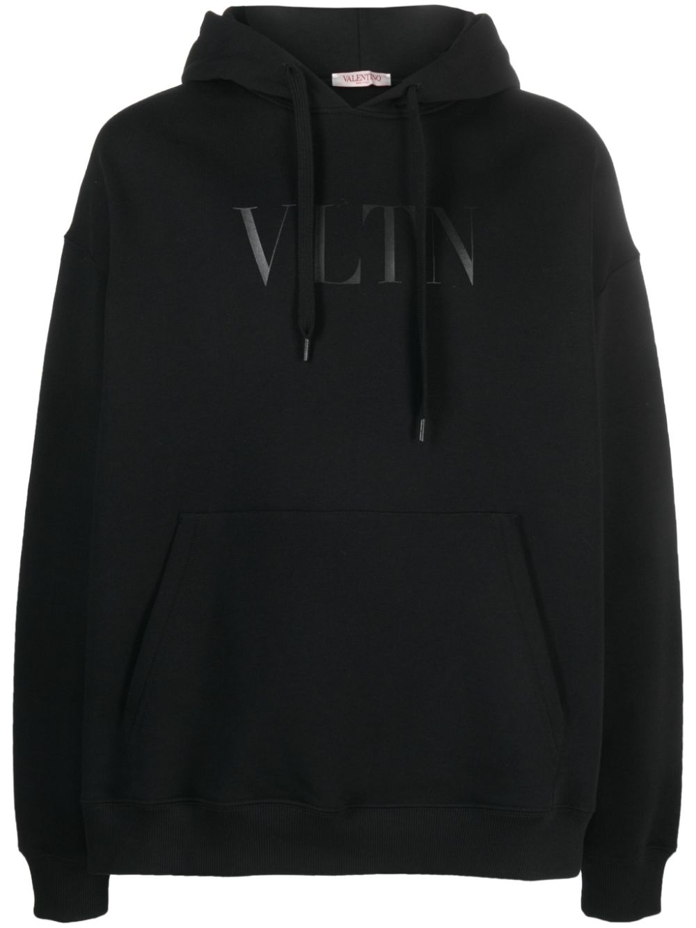 Logo-print cotton hoodie - Black