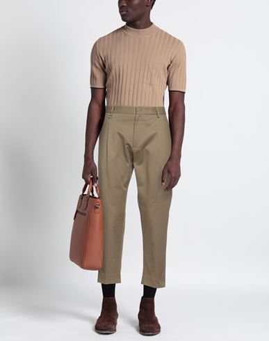 Man Pants Military green Size 33 Cotton, Elastane