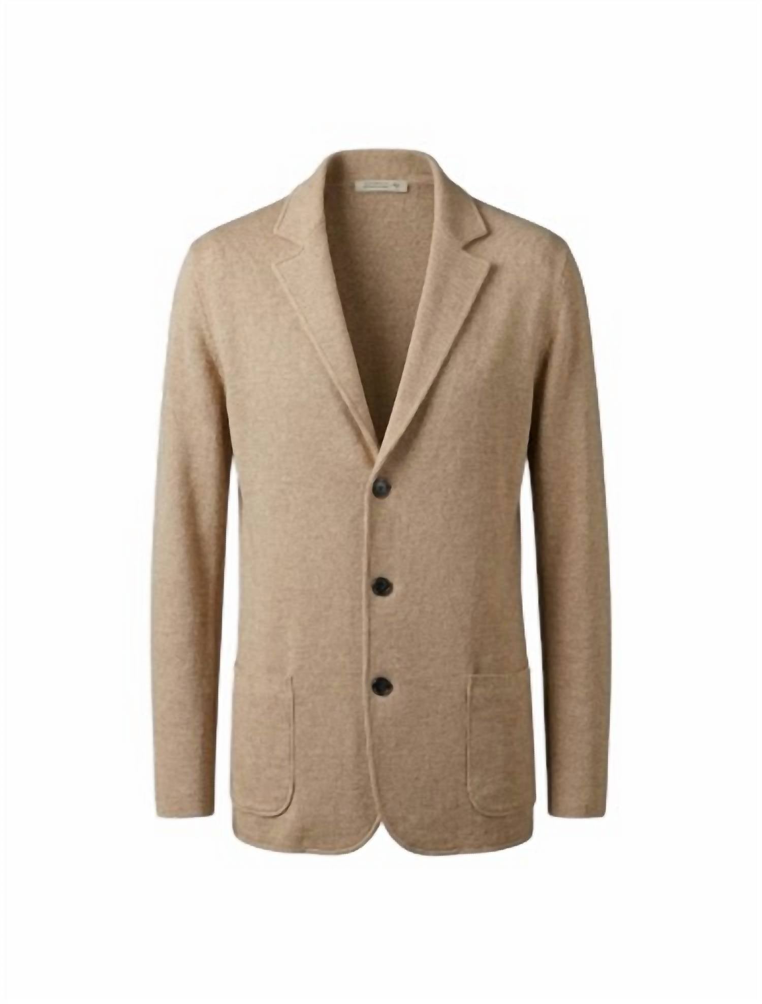 Men's Light Wight Swacket In Beige