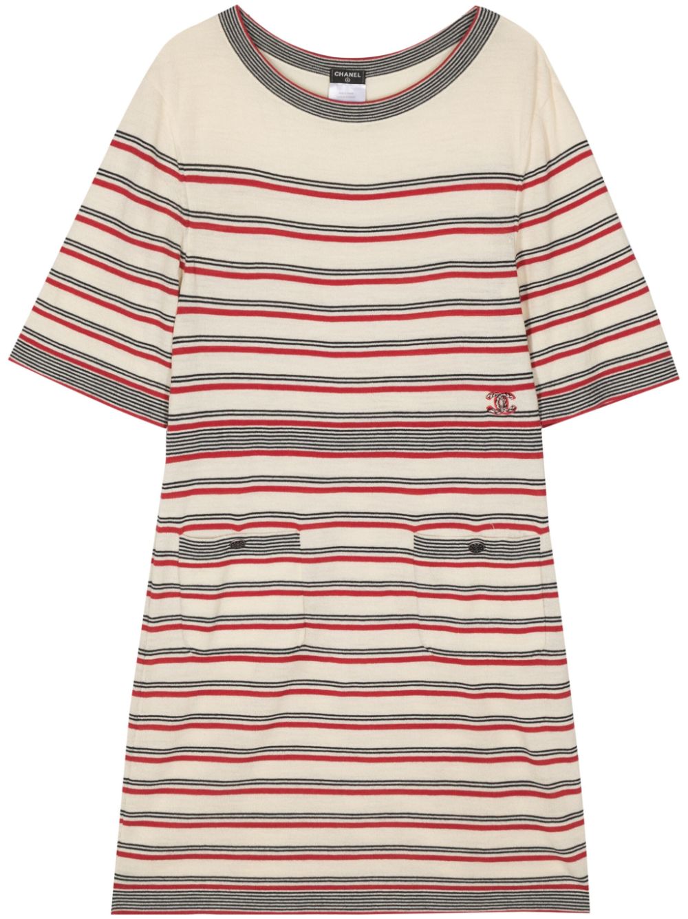 2000s CC striped dress - Neutrals