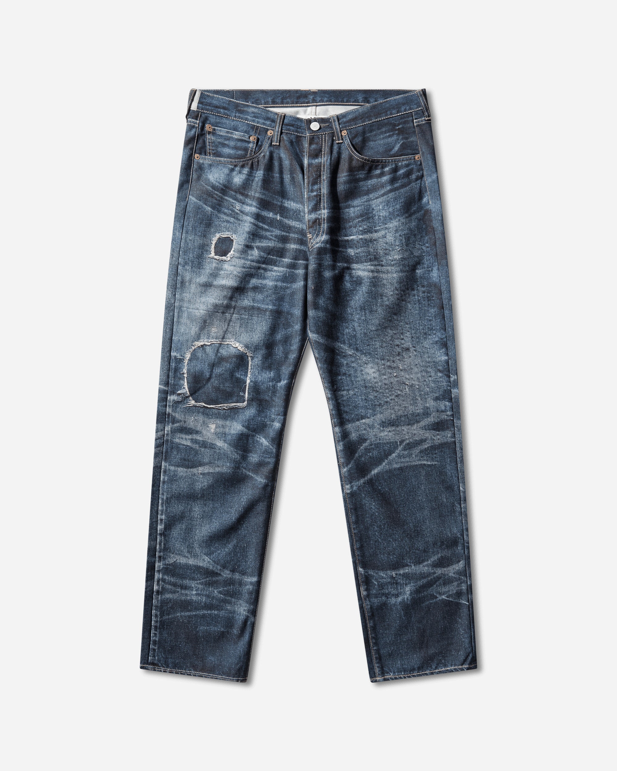 Men s New Manual Selvedge Denim Pants Indigo