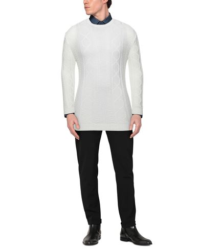 Man Sweater White Size XL Cotton, Linen