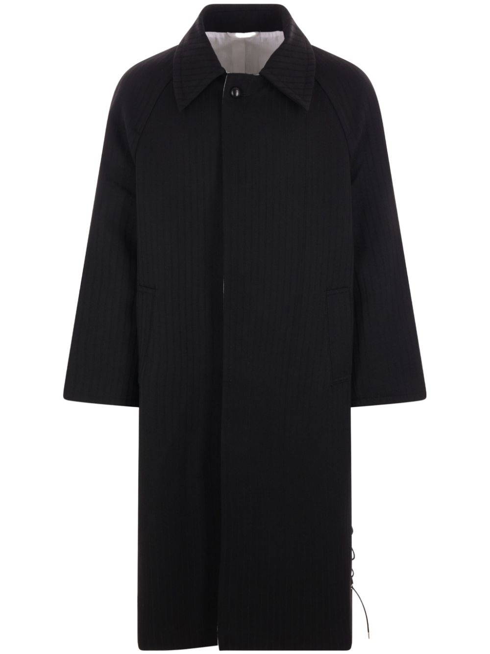 Wool single-breasted coat - Black