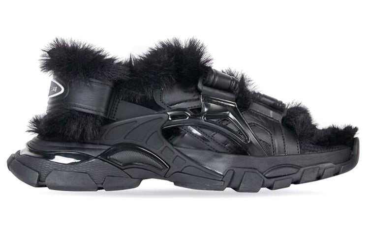 (WMNS) Track Sandals 'Fake Fur Black'