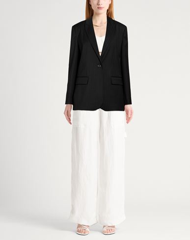 Woman Blazer Black Size 10 Polyester, Virgin Wool, Elastane