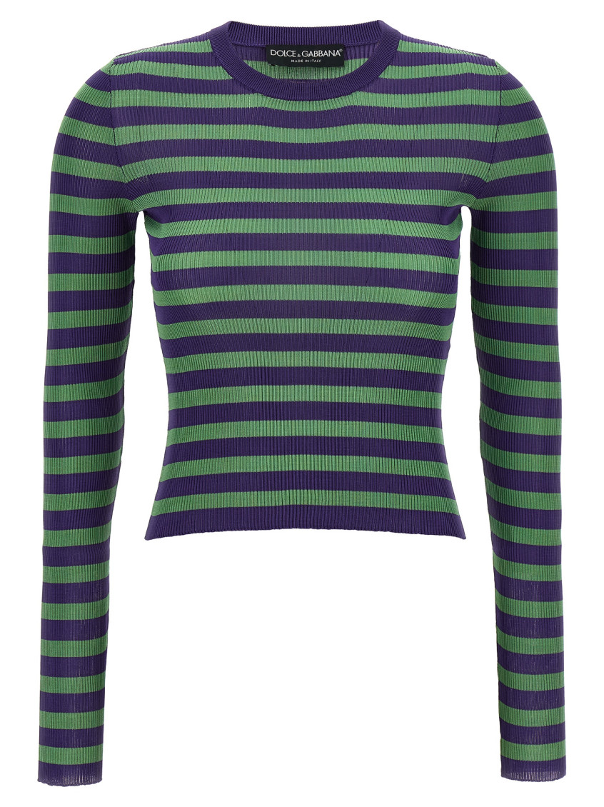 Striped Viscose Sweater Sweaters And Cardigans Multicolor