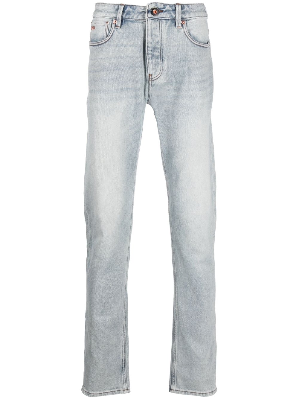 Light-wash straight-leg jeans - Blue