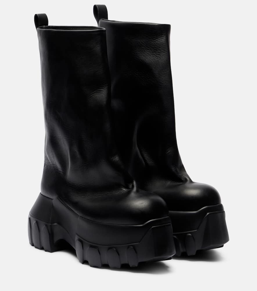 Mega Tractor leather mid-calf boots