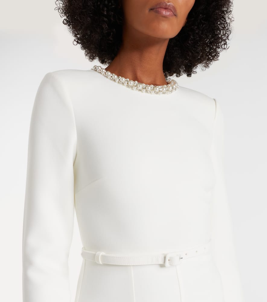 Crystal-embellished crêpe cocktail dress