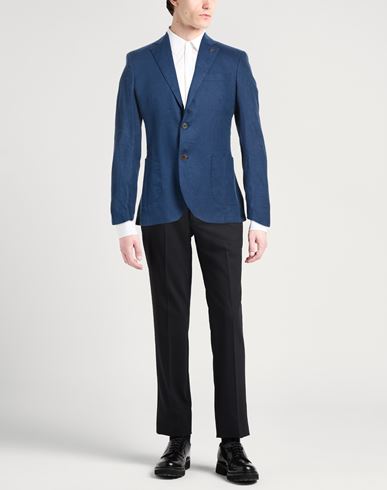 Man Blazer Navy Size 38 Linen