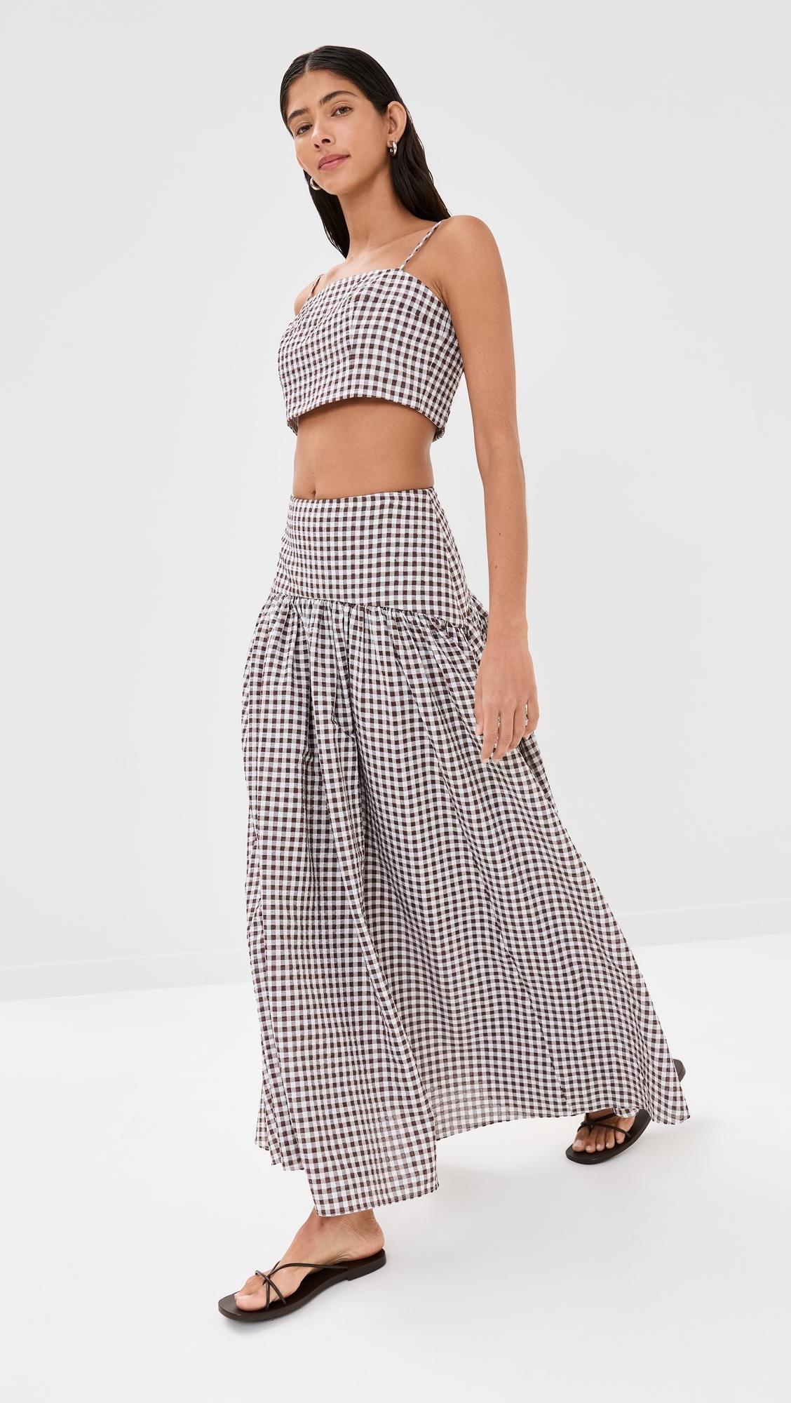 Procida Skirt Dark Chocolate Gingham