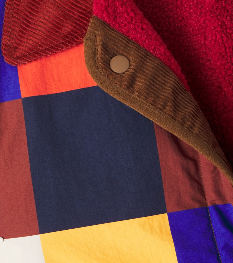 Multicolor Tiles reversible teddy jacket