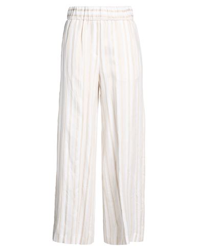 Woman Pants Off white Size 6 Linen