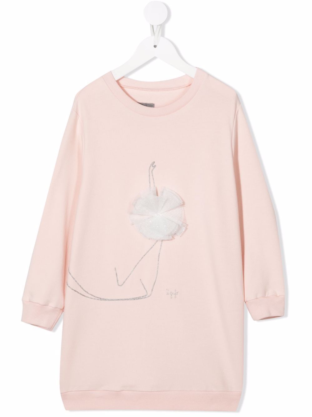 Embroidered-detail jumper dress - Pink