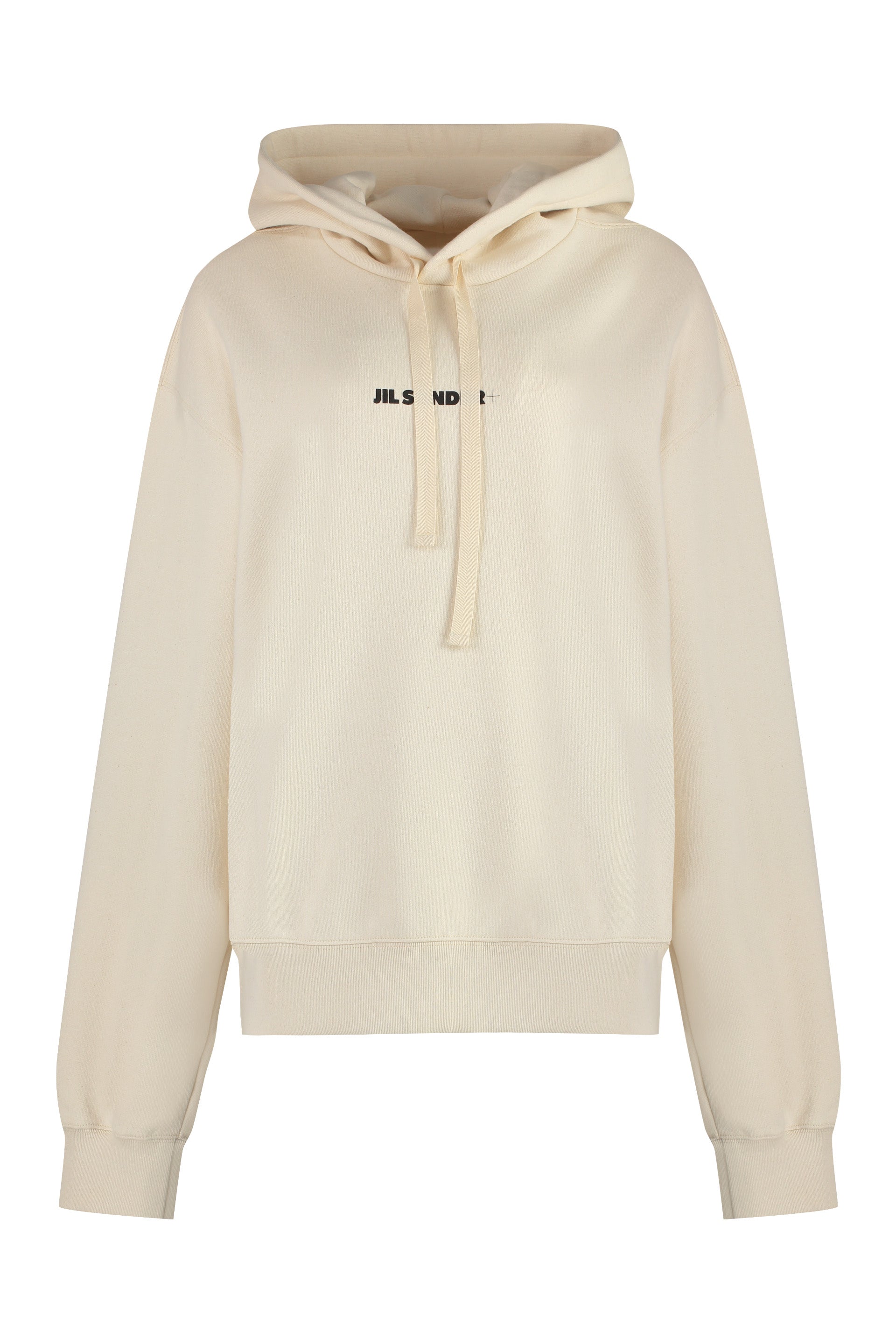 Logo-Embroidered Cotton Hoodie — Ecru