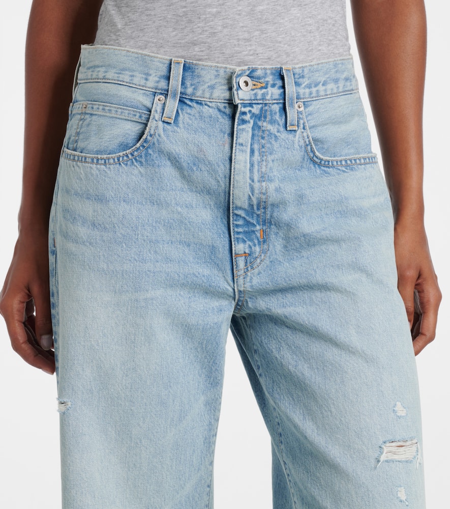 Nico distressed mid-rise wide-leg jeans