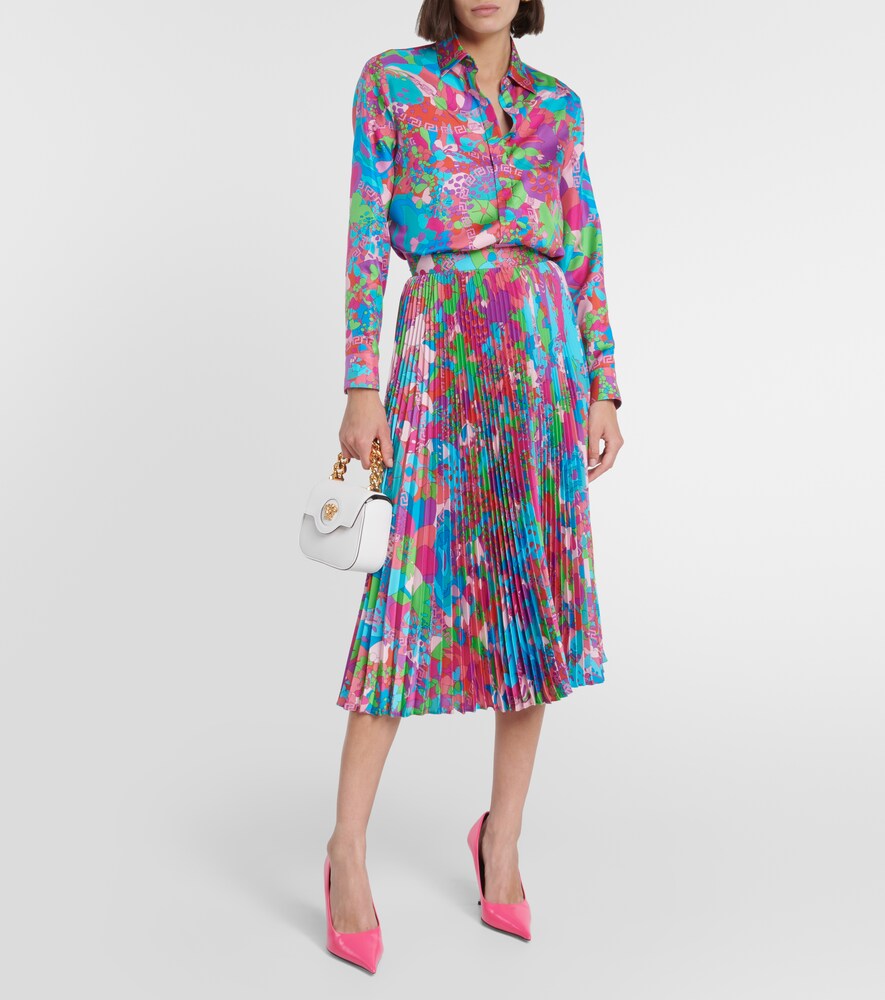 X Dua Lipa Floral Summer silk twill shirt