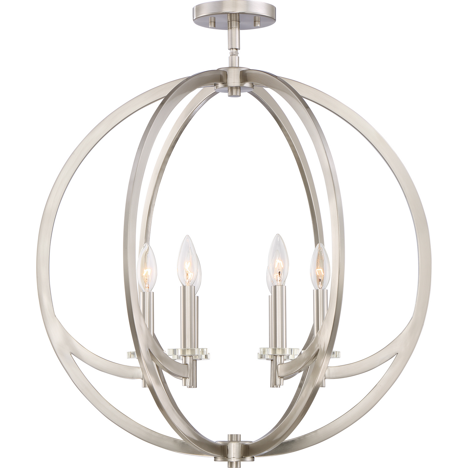 Orion 6-Light Semi-Flush Mount in Brushed Nicke