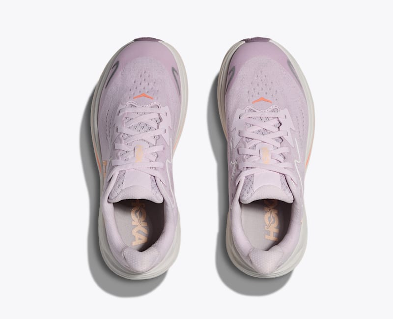 HOKA Clifton 10 Shoes in Lilac Cream/Tangerine Glow