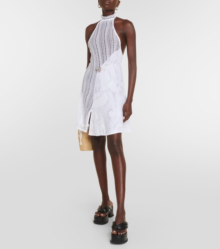 Sleek halterneck knit minidress