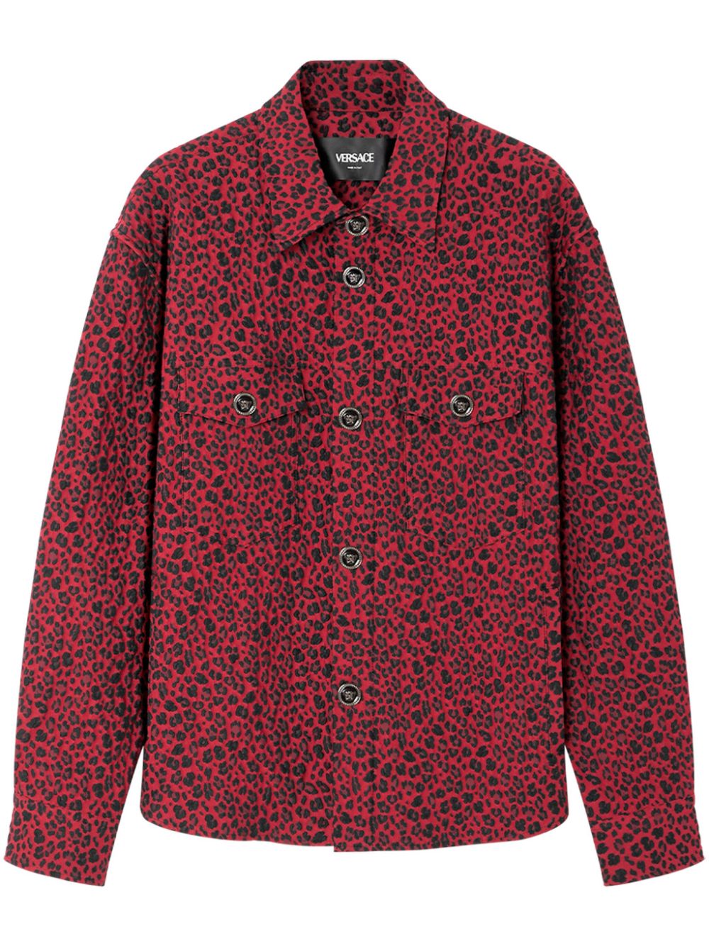 Leopard-jacquard jacket - Red