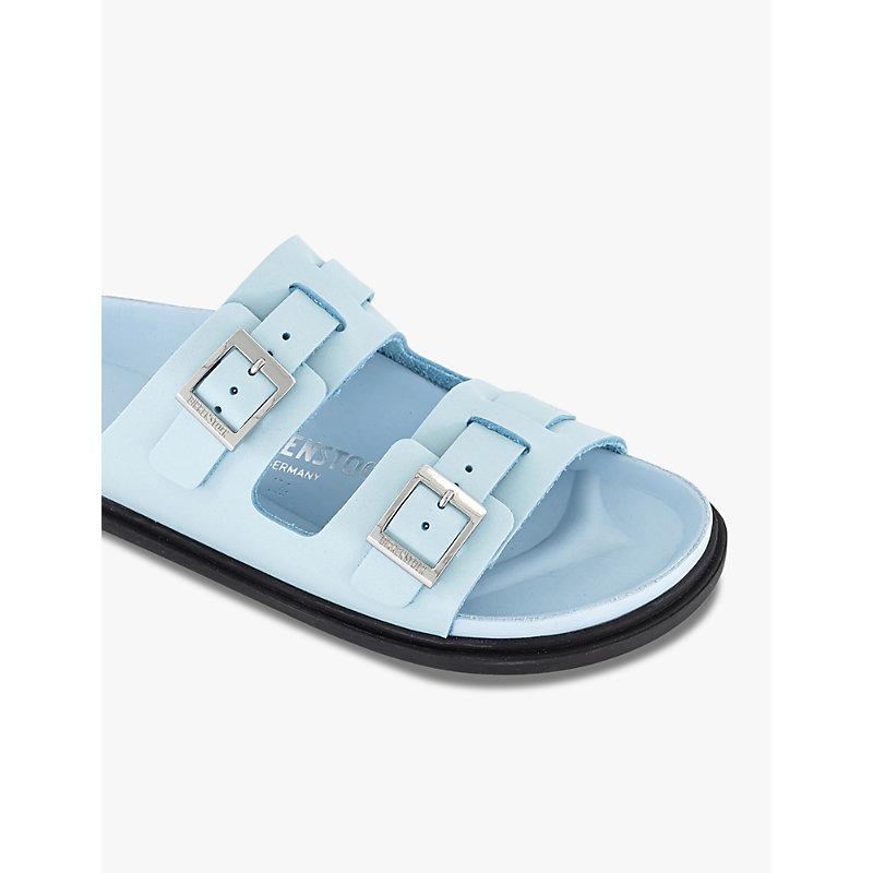 Womens Mineral Blue St Barths Two-strap Leather Sandals