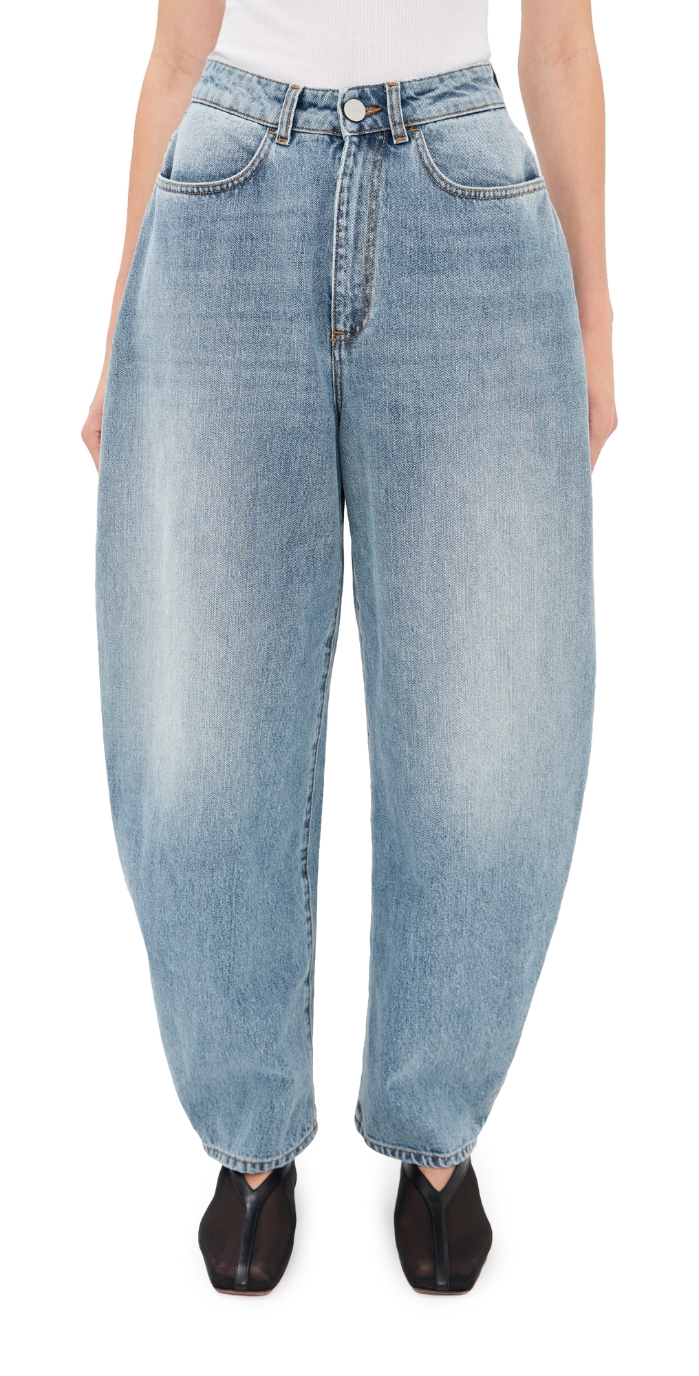 High-Waist Sculptural Denim Jeans Classic Blue