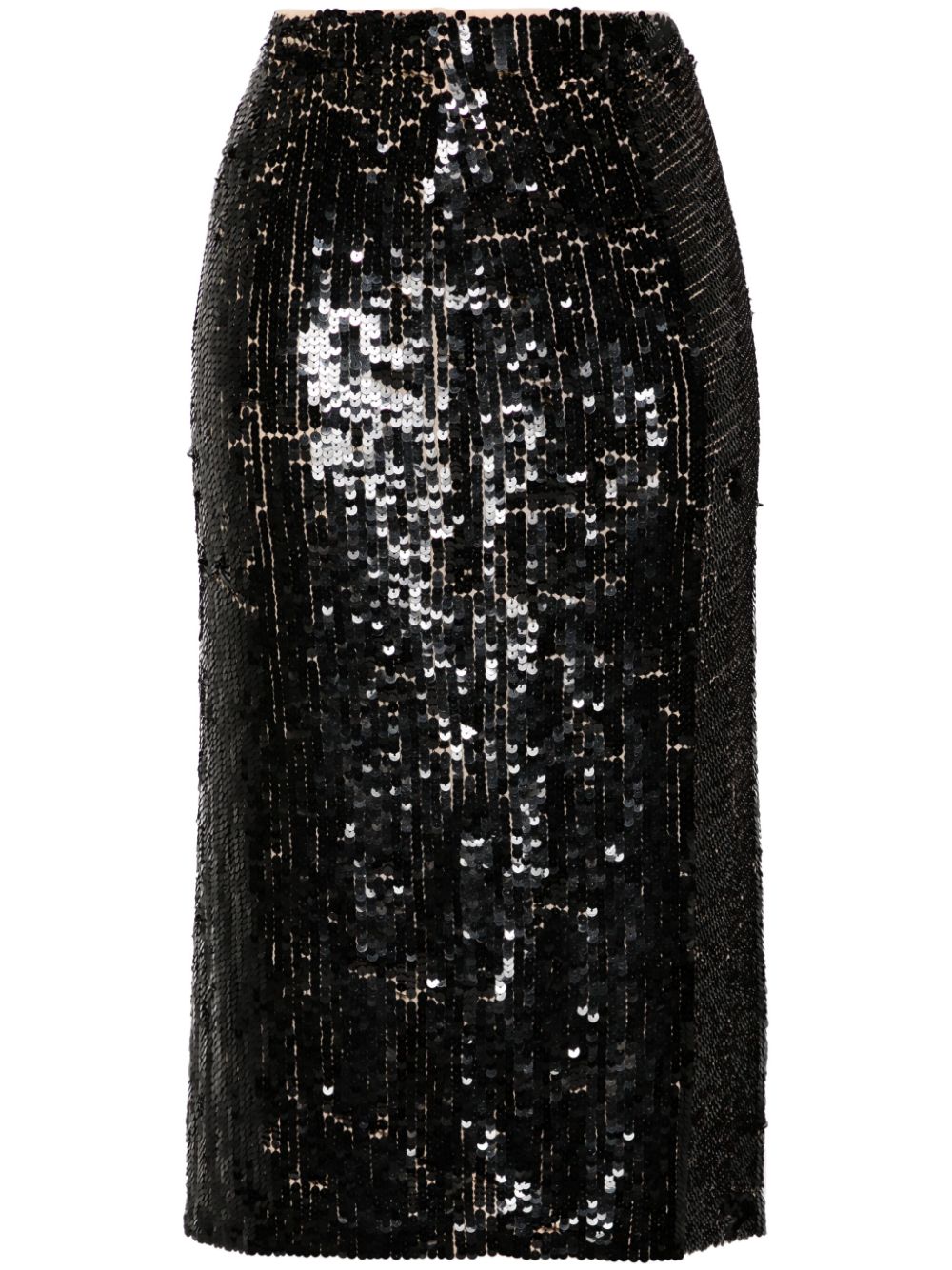 Sequined midi skirt - Black