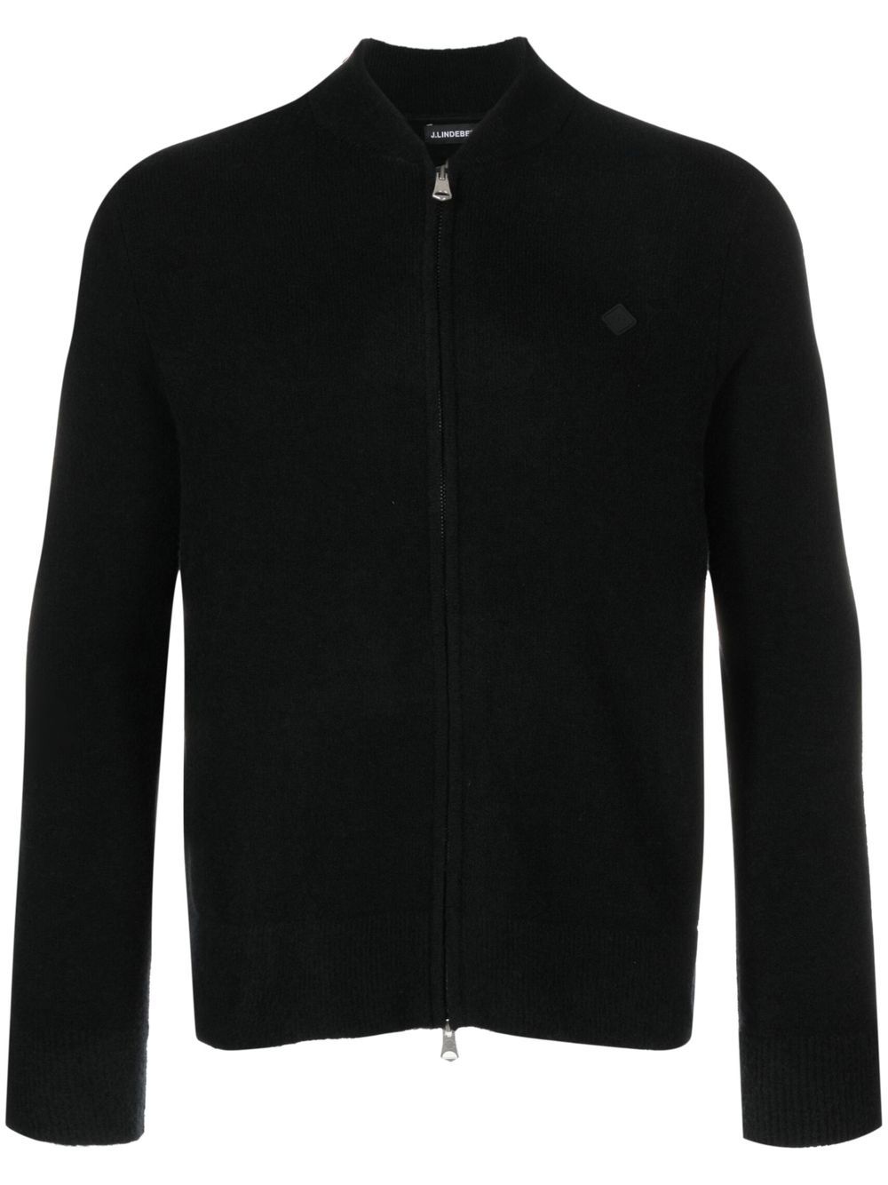 Yousin logo-patch cardigan - Black