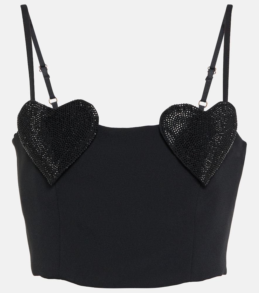 Crystal-embellished cropped top