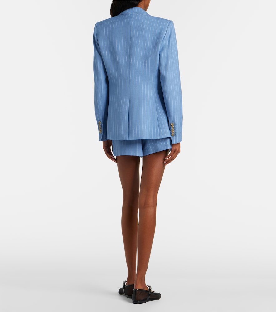 Piper striped linen-blend shorts
