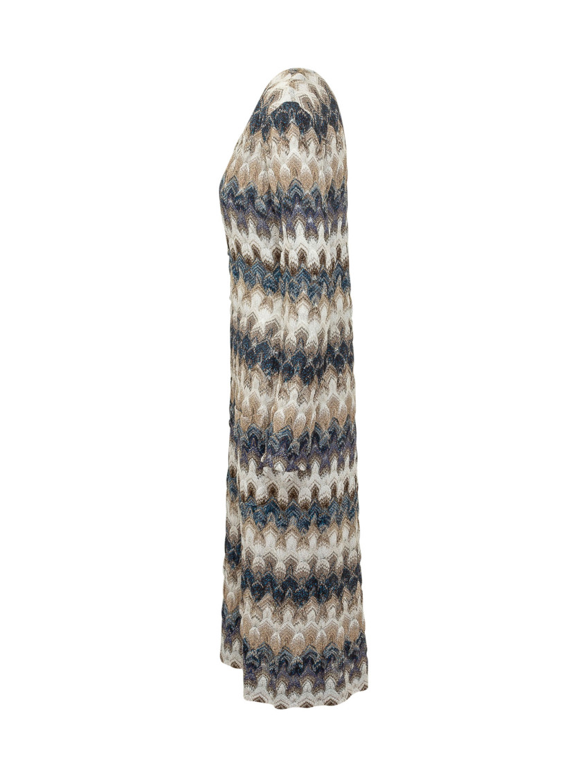 Multicolor Abstract Round Neck Cardigan