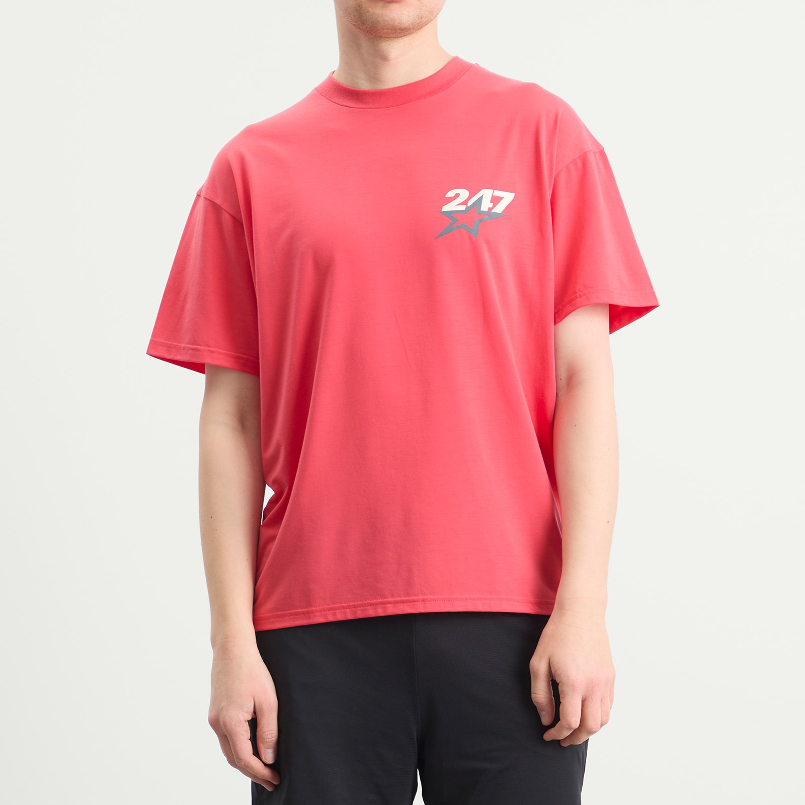Represent Team 247 Star Print Oversized T-Shirt Racing Red