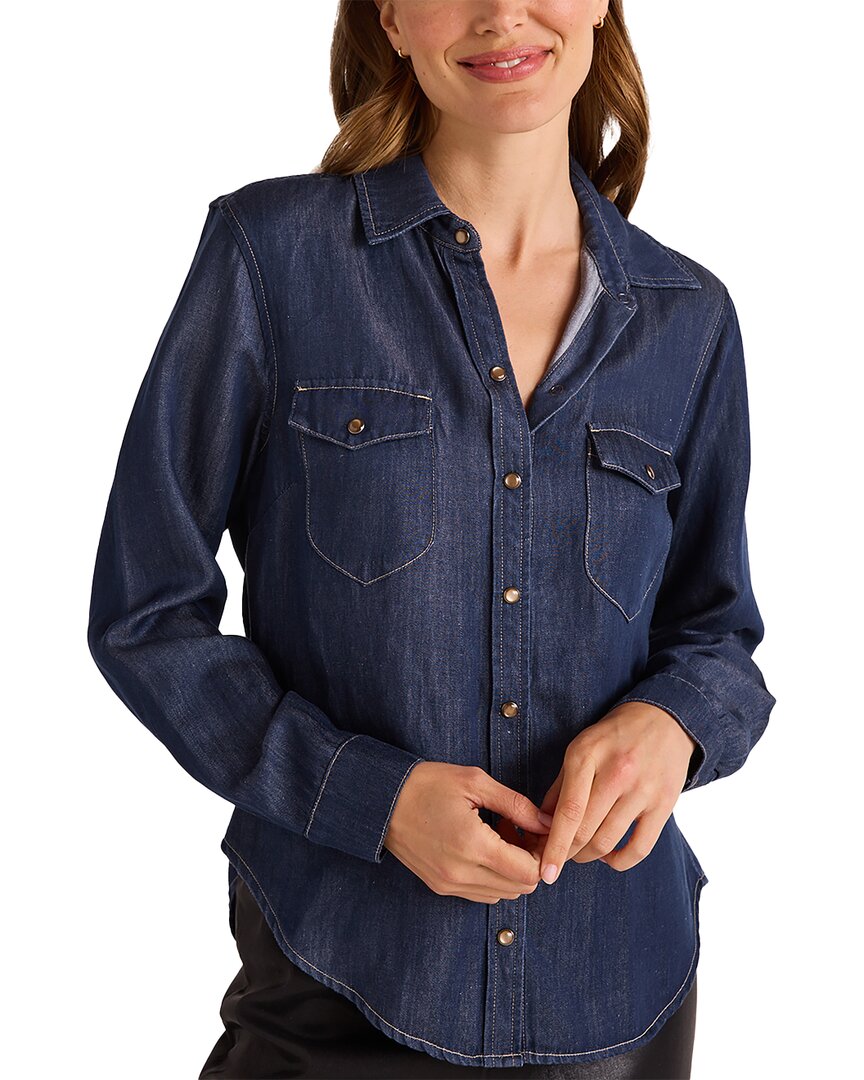 Linen-Blend Western Shirt