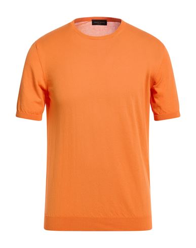 Man Sweater Orange Size 38 Cotton
