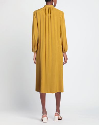 Woman Midi dress Mustard Size 6 Viscose